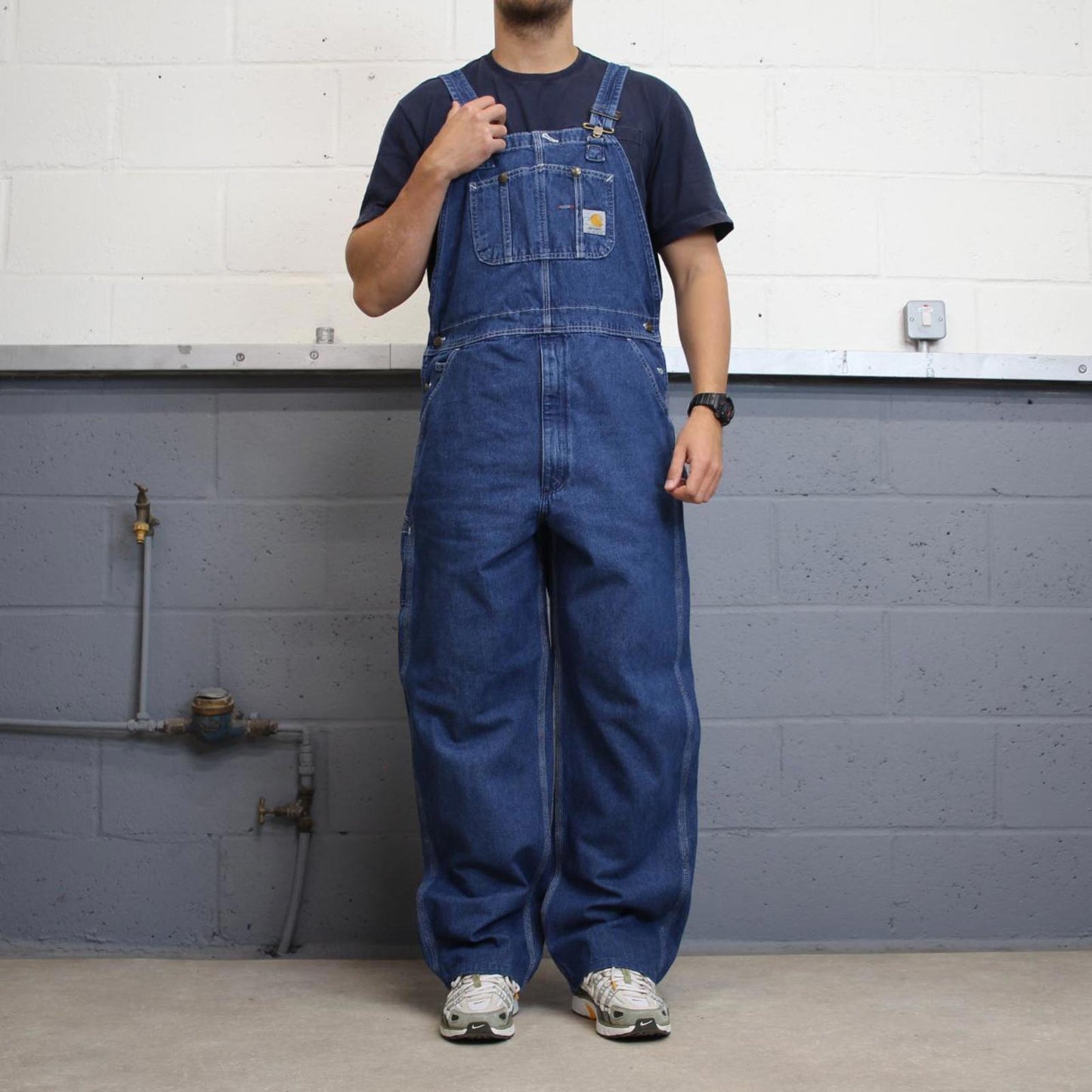 Blue Carhartt dungarees W38L33 mens denim overalls utility worker