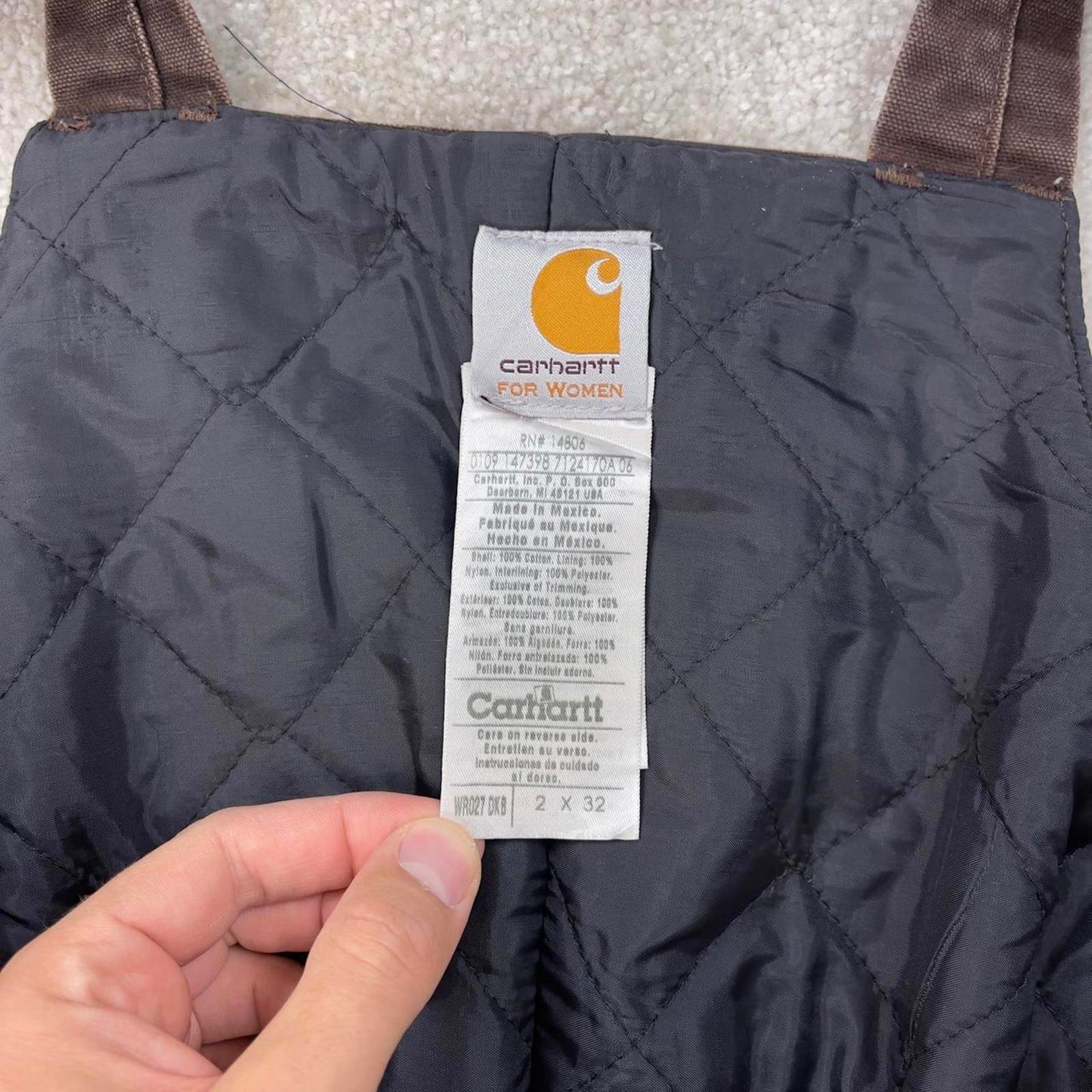 Brown Carhartt dungarees W30L32 Women's canvas overalls utility worker