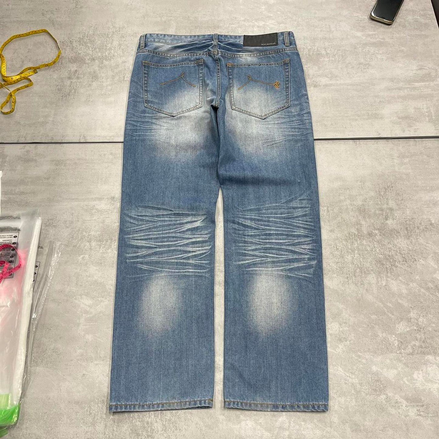 Blue embroidered Rocawear jeans W36L32 y2k style denim rap skate