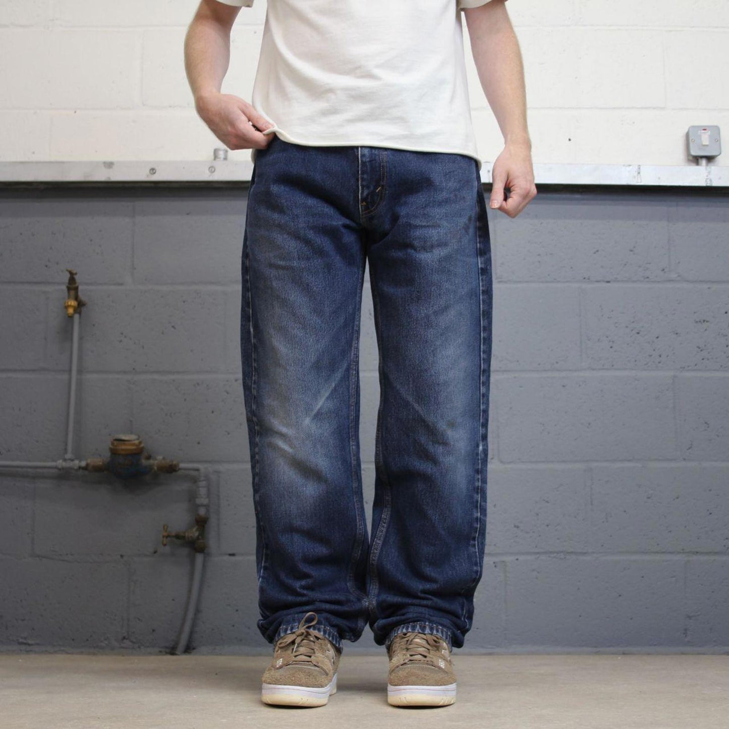 Blue Levis 505 jeans W36L36 blue loose straight leg y2k style pants red tab logo