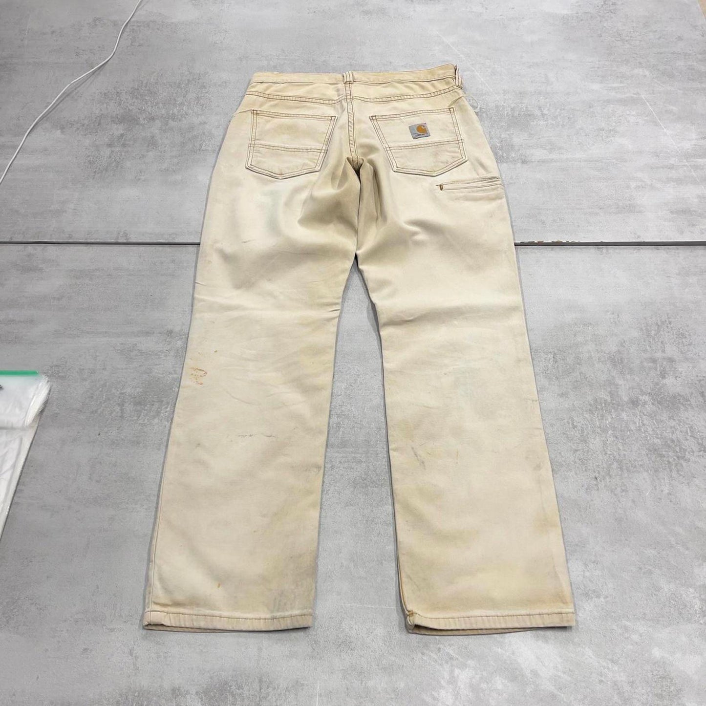 Carhartt carpenter jeans W30L30 beige 90s workwear skate style cargo pants