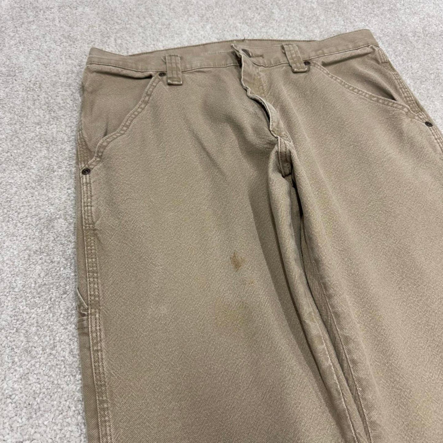 Wrangler carpenter jeans skater workwear W32L30 loose khaki denim cargo casual pants