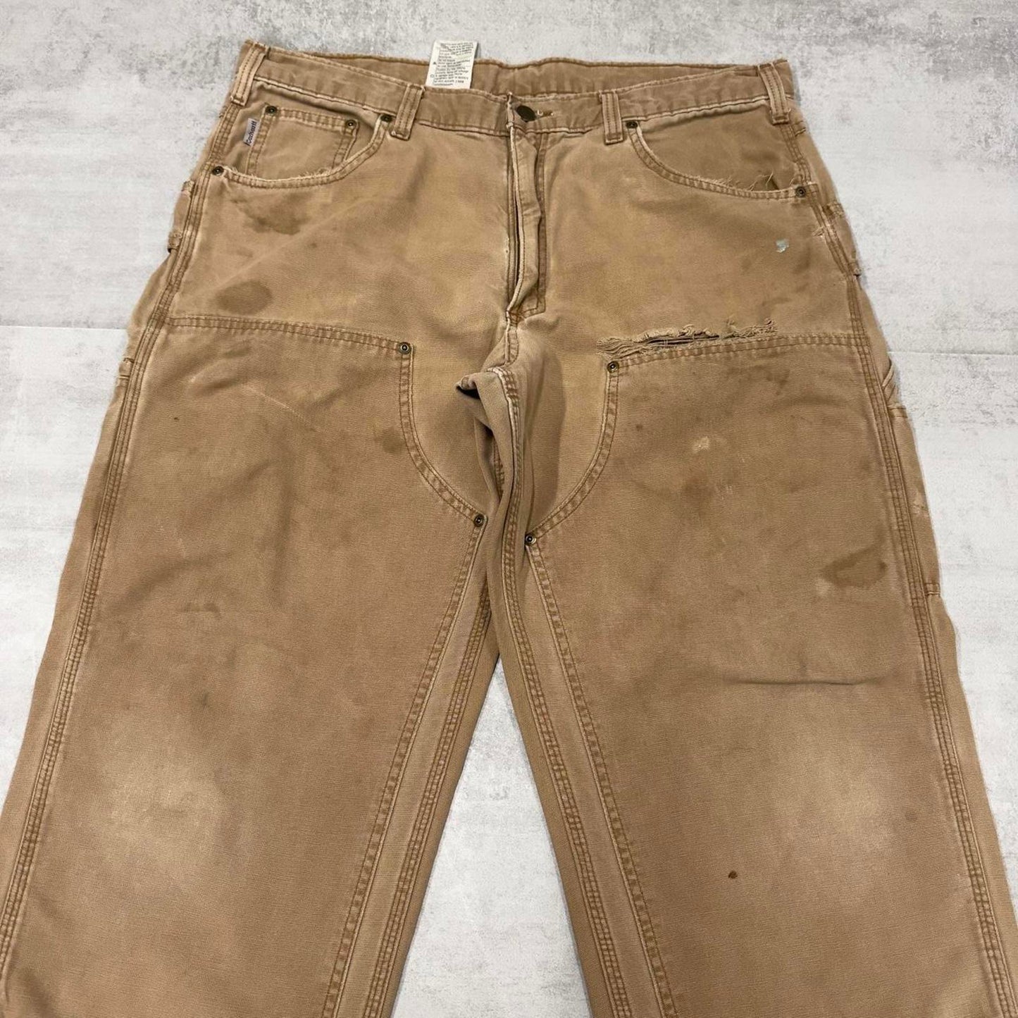 Carhartt double knee carpenter trousers W38L30 loose tan skater pants