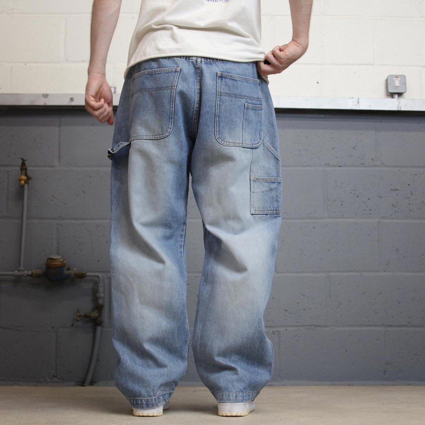 Vintage Baggy Phat Farm carpenter jeans W36L30 tape detail y2k style baggy cargos