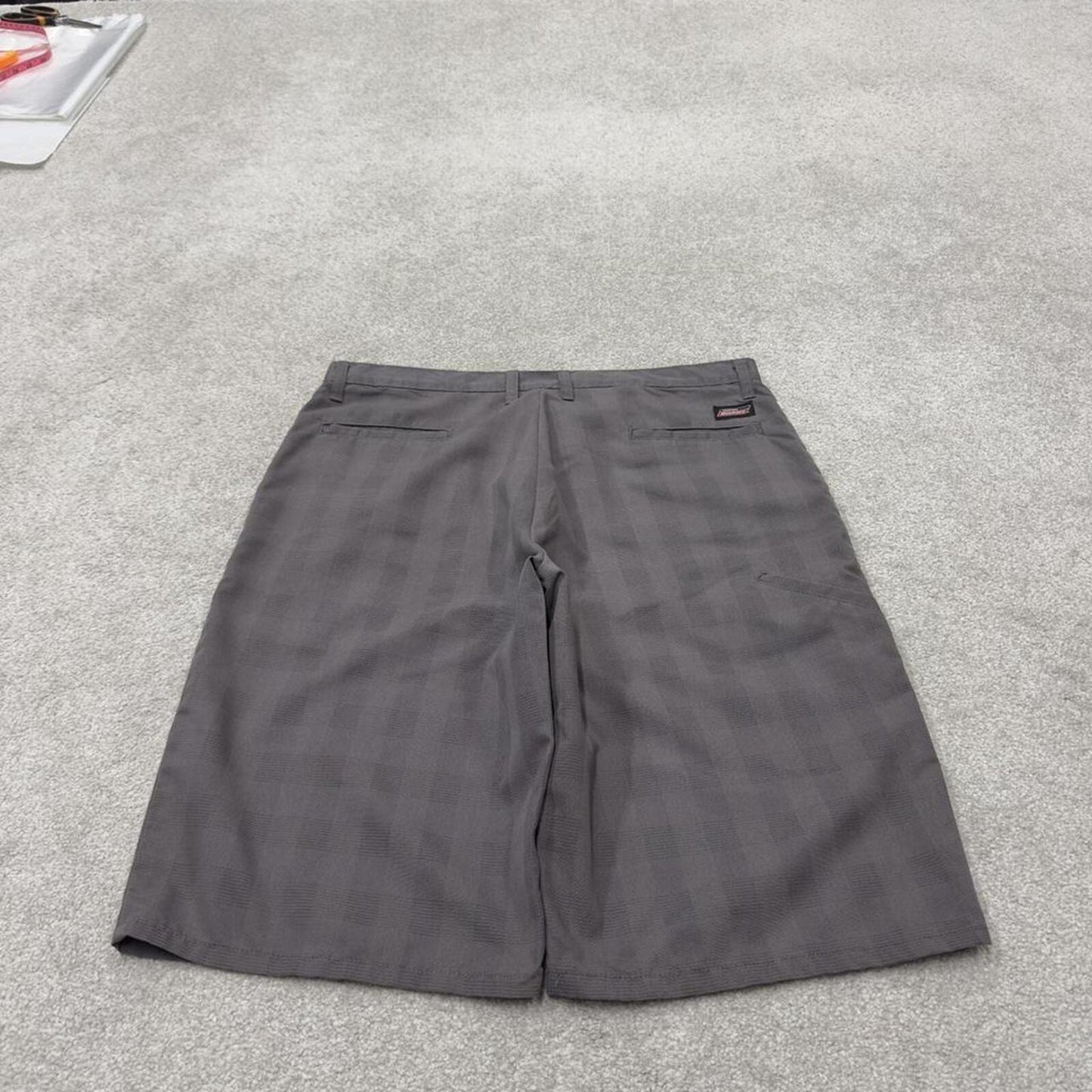 Dickies checkered baggy carpenter shorts grey Twill chino skater style shorts wide long leg