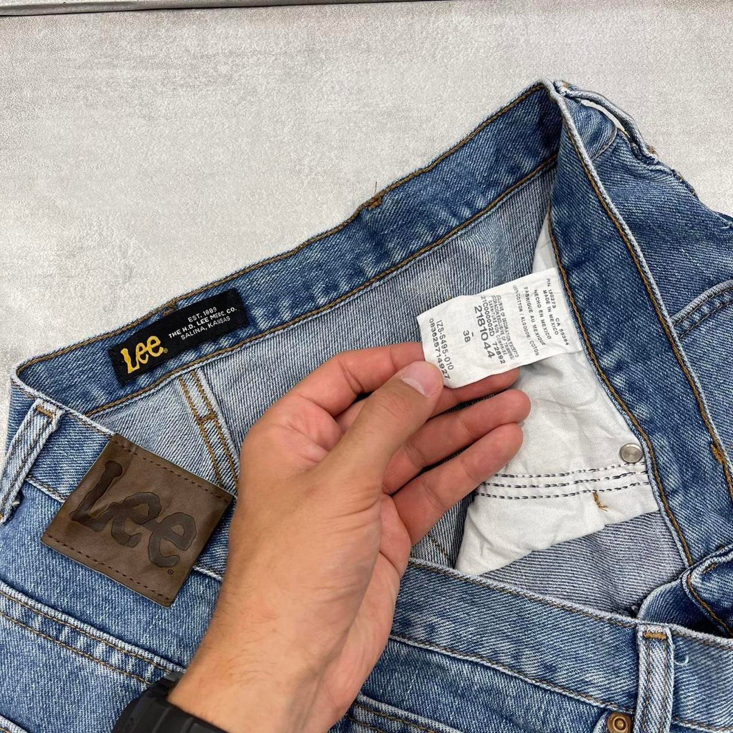 Mens blue Lee denim jorts W38