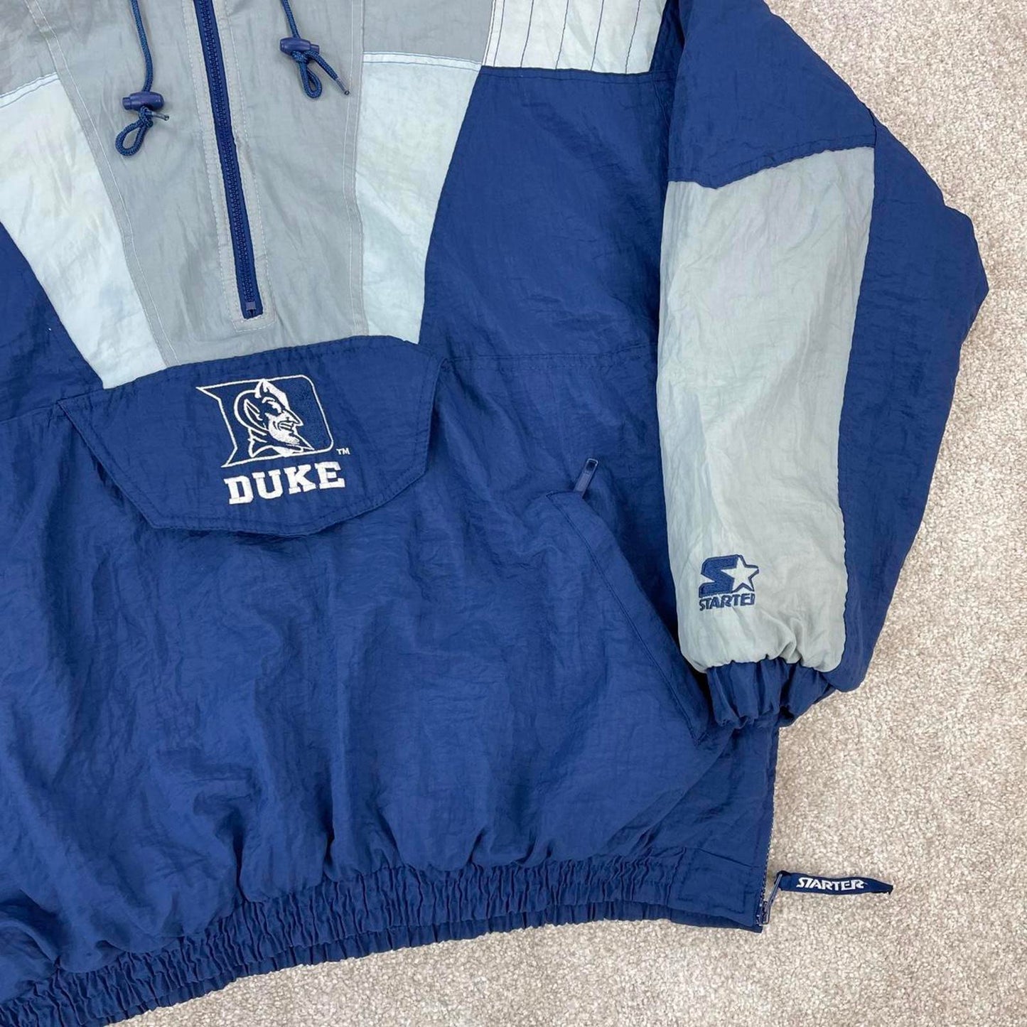 Blue grey Duke NHL Starter jacket XL pull over anorak