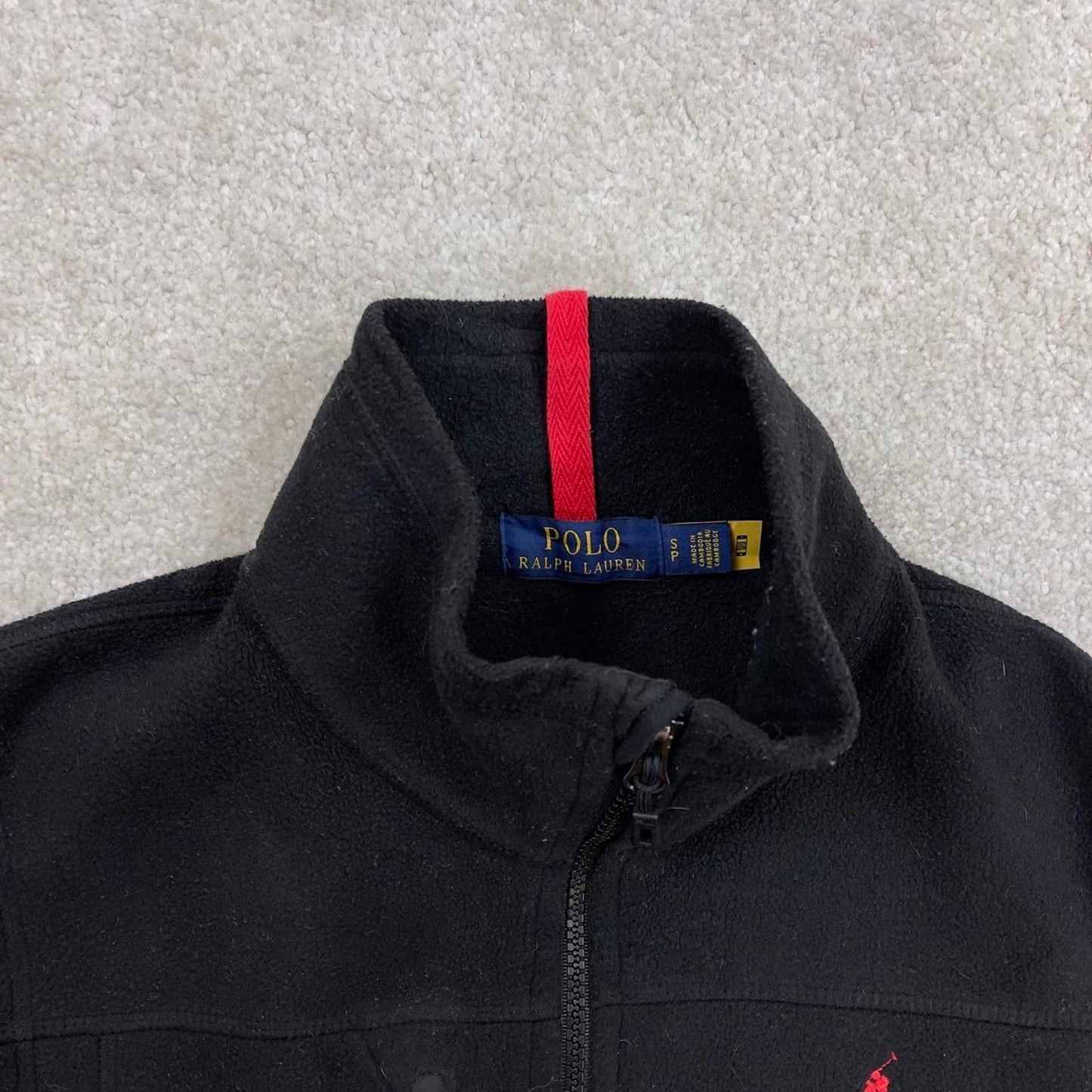 Y2K Ralph Lauren technical fleece gilet S black men’s zip up polo logo