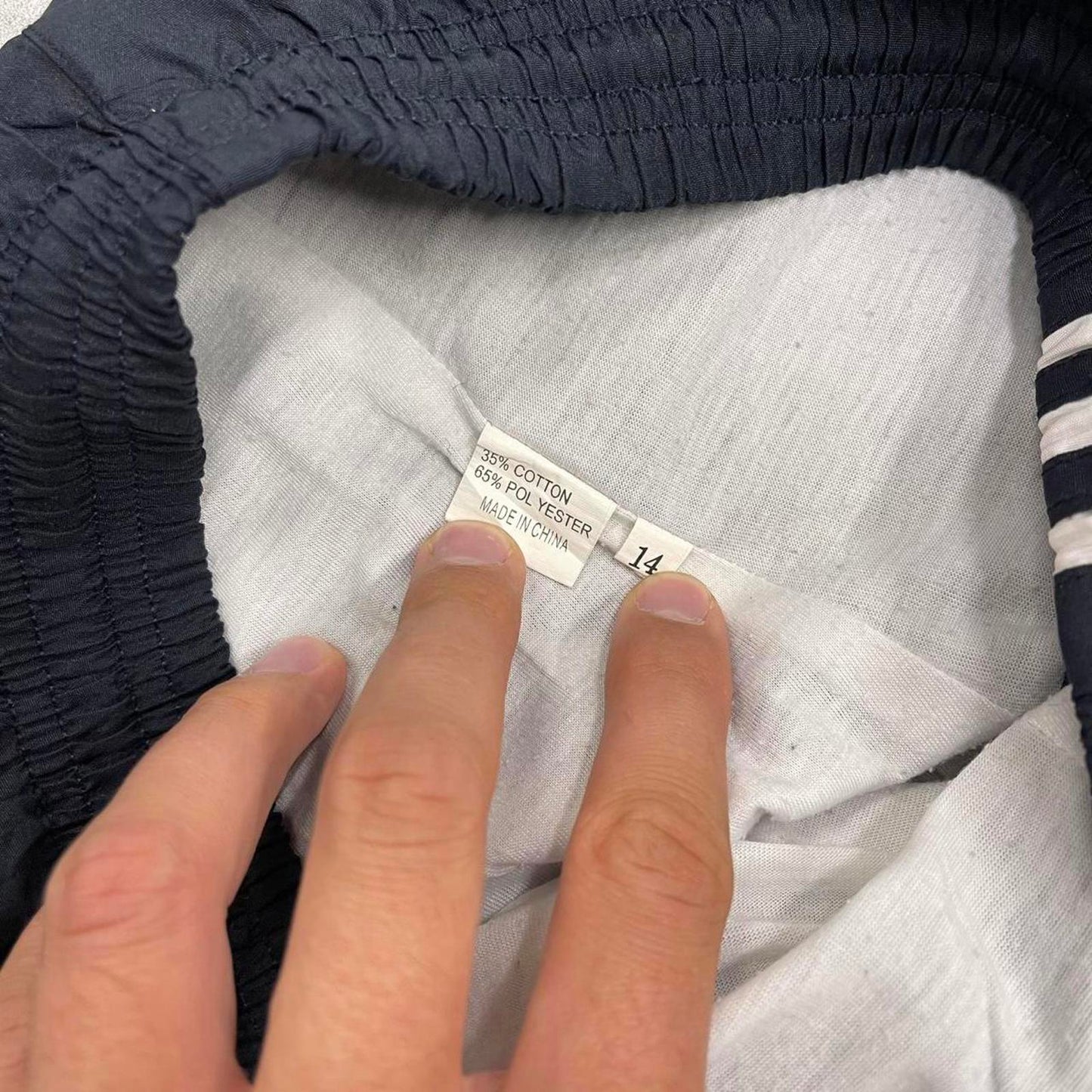 Navy Adidas embroidered trackies S