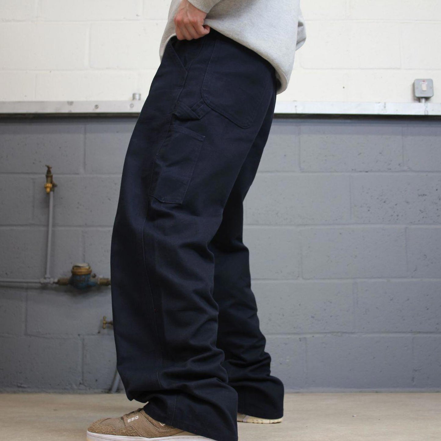 Vintage baggy Carhartt carpenter jeans navy W34L32 90s skater style canvas cargos