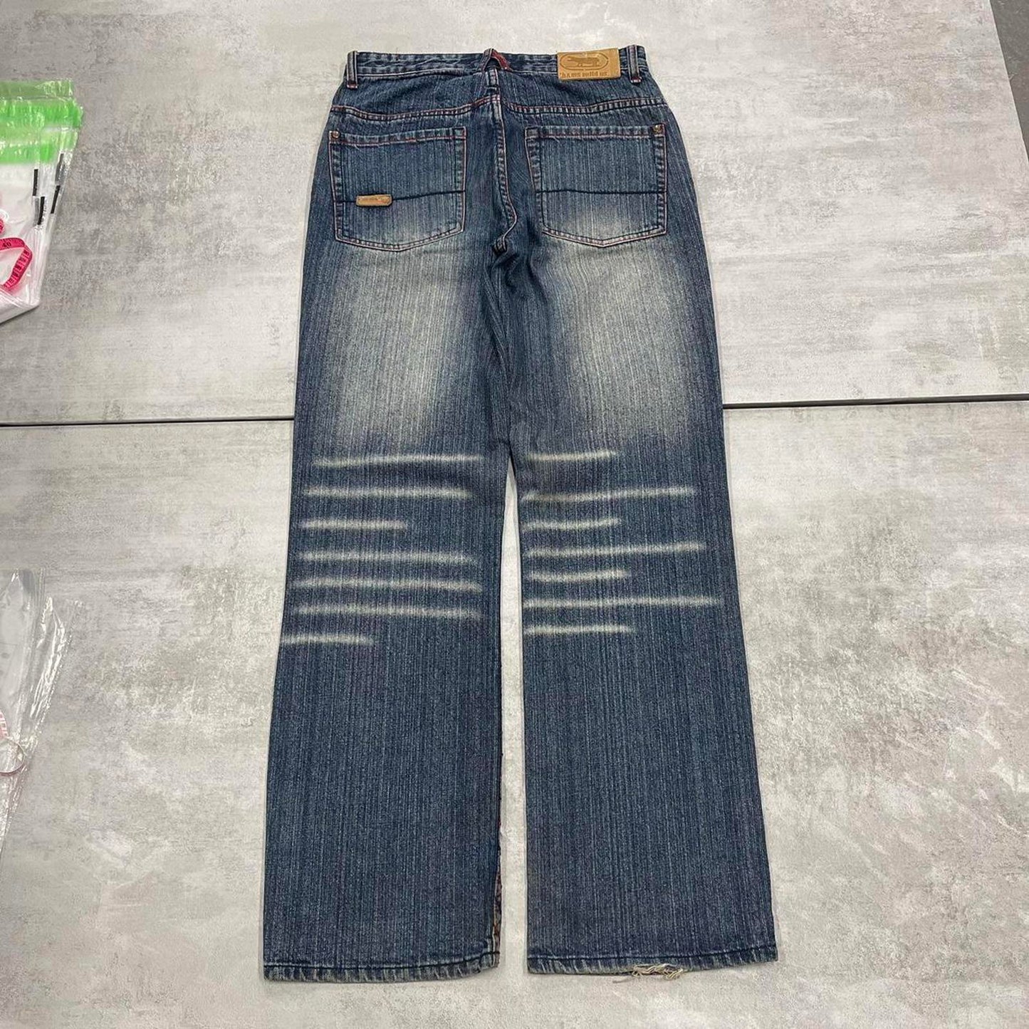Embroidered N&MS Unltd jeans W30L30 y2k style big stitch design
