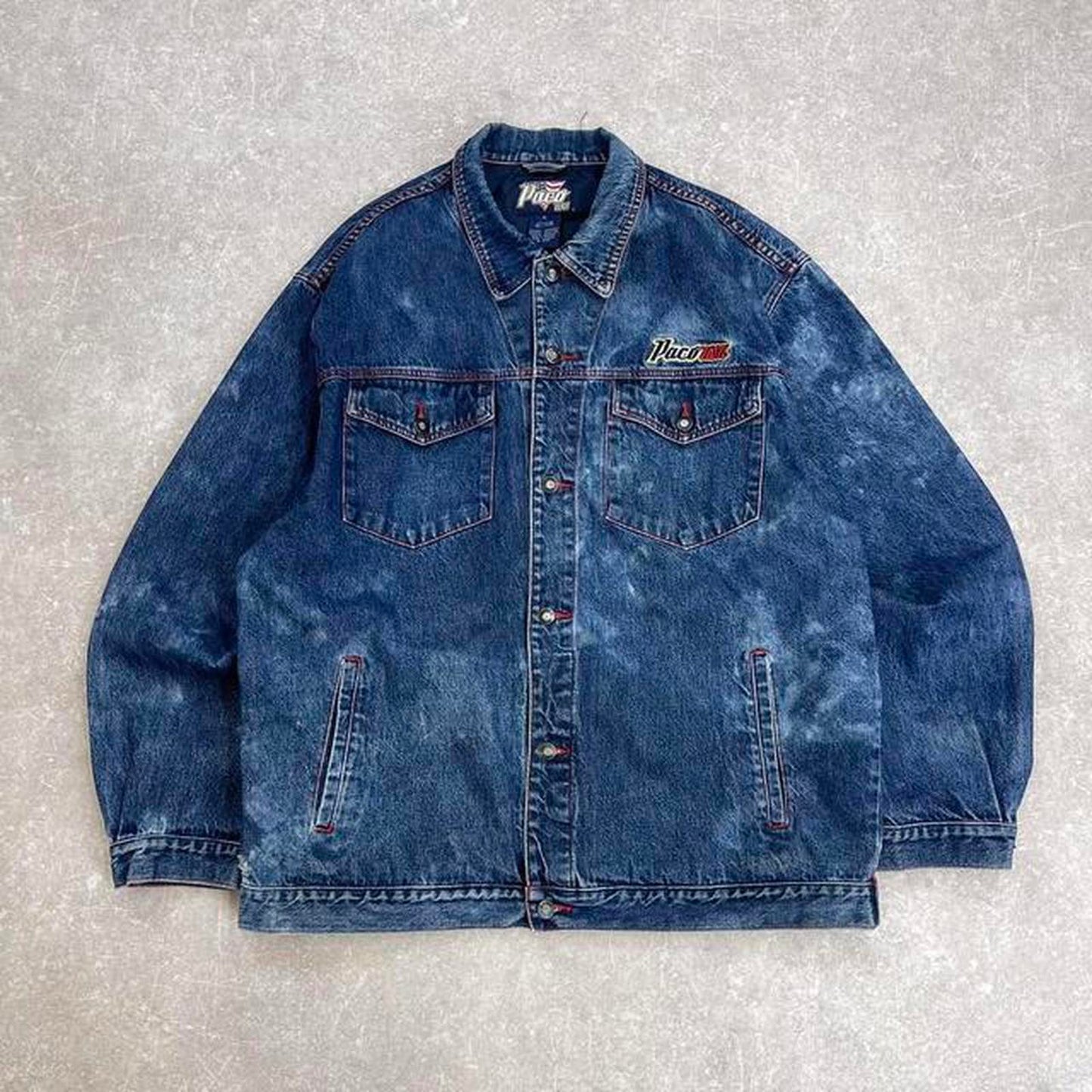 Embroidered Paco USA denim jacket XL