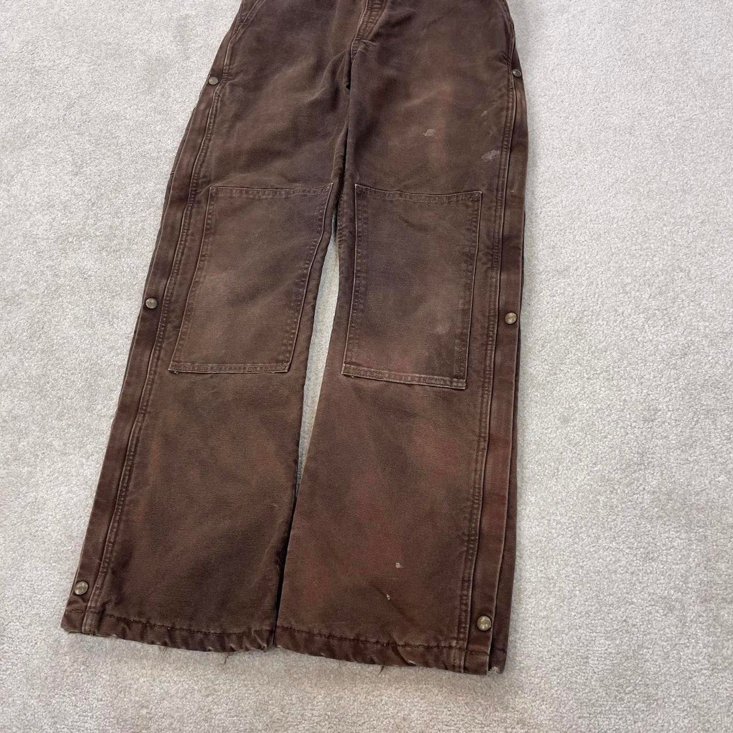 Brown Carhartt dungarees W30L32 Women's canvas overalls utility worker