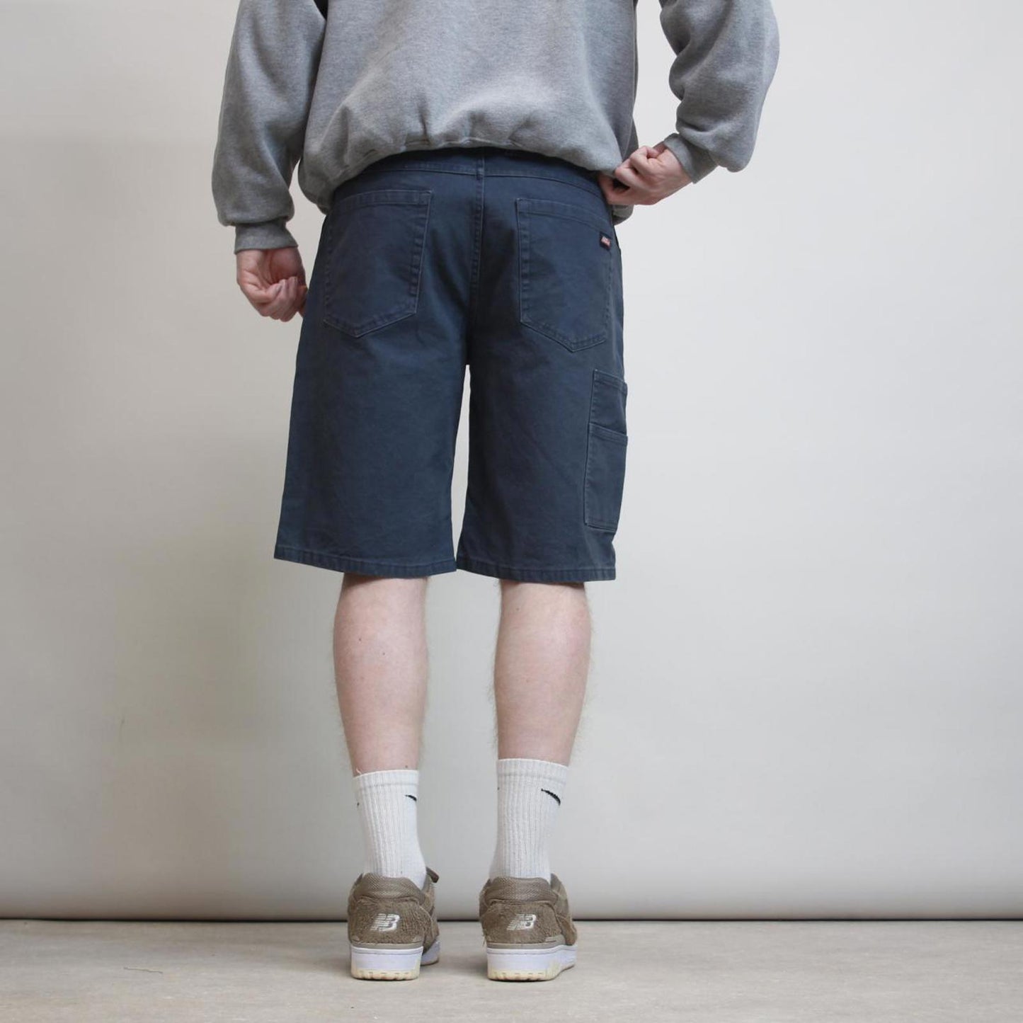 Mens Dickies carpenter shorts W32 navy grey canvas skater style jorts