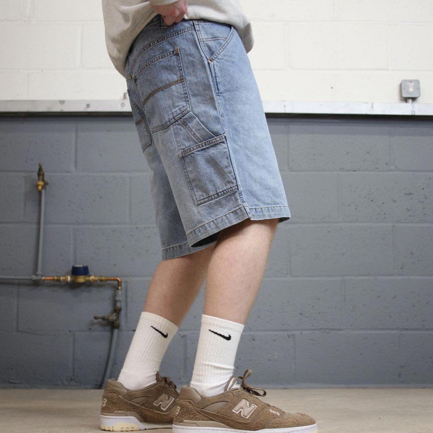 Vintage Y2k carpenter shorts skater style blue Falls creekDenim loose leg summer festival jorts
