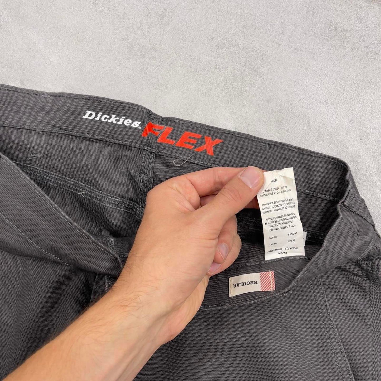 Loose Dickies carpenter jeans W34L31 90s skate style grey canvasy cargos