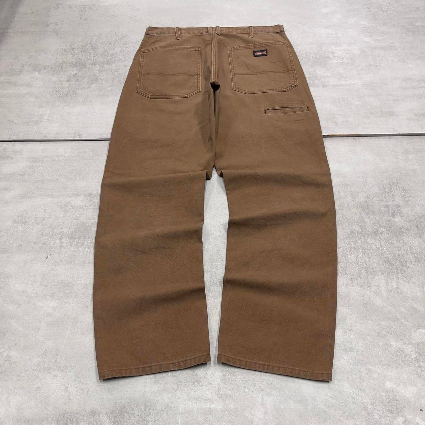 Baggy Dickies carpenter jeans W32L30 90s skate style brown thick canvas cargos