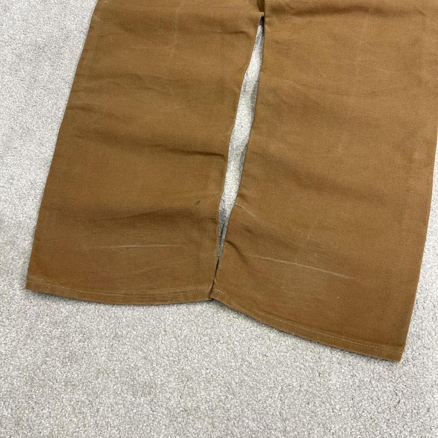 Carhartt double knee cargo jeans W32L30 work pants tan brown Loose fit baggy canvas workwear utility