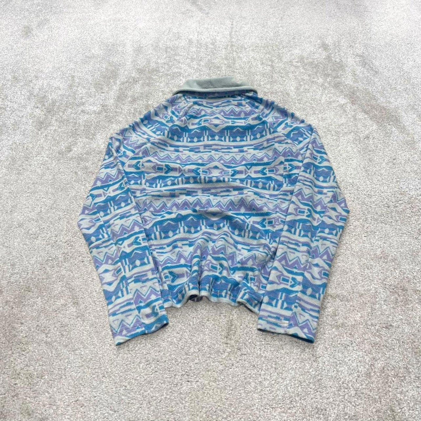 Y2k Columbia technical fleece small womens Aztec pattern 1/4 zip pullover 00s autumn style
