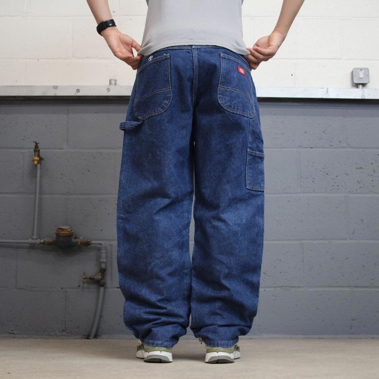 Baggy Dickies carpenter jeans W38L32 90s skate style blue thick denim cargos