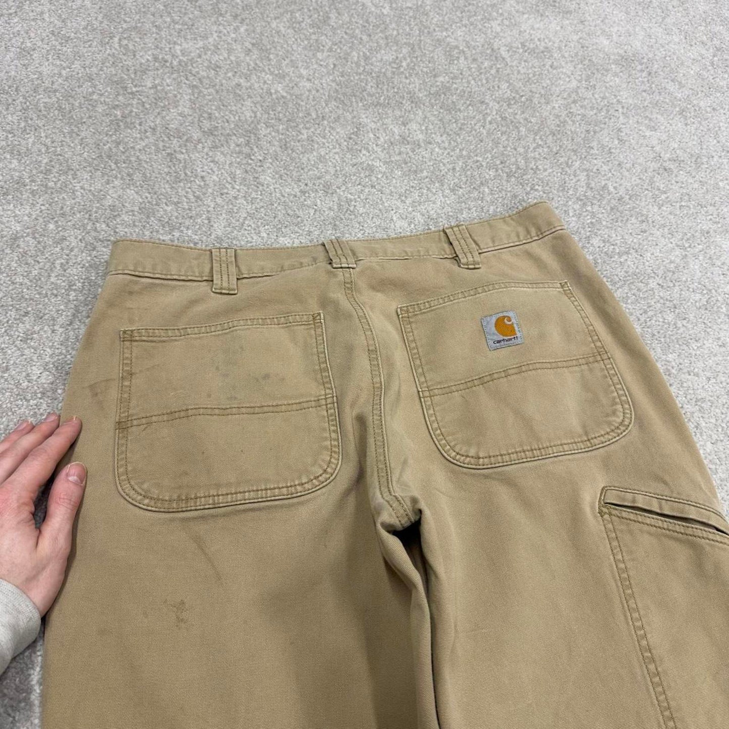 Y2K vintage carhartt carpenter pants khaki Relaxed fit canvasy skate style workwear cargo pants