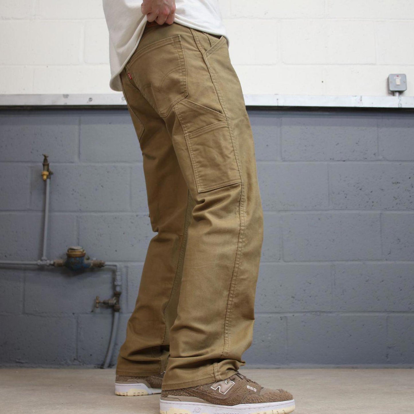 Levis 505 Carpenter Jeans W34L32 tan skater style cargos red tab logo