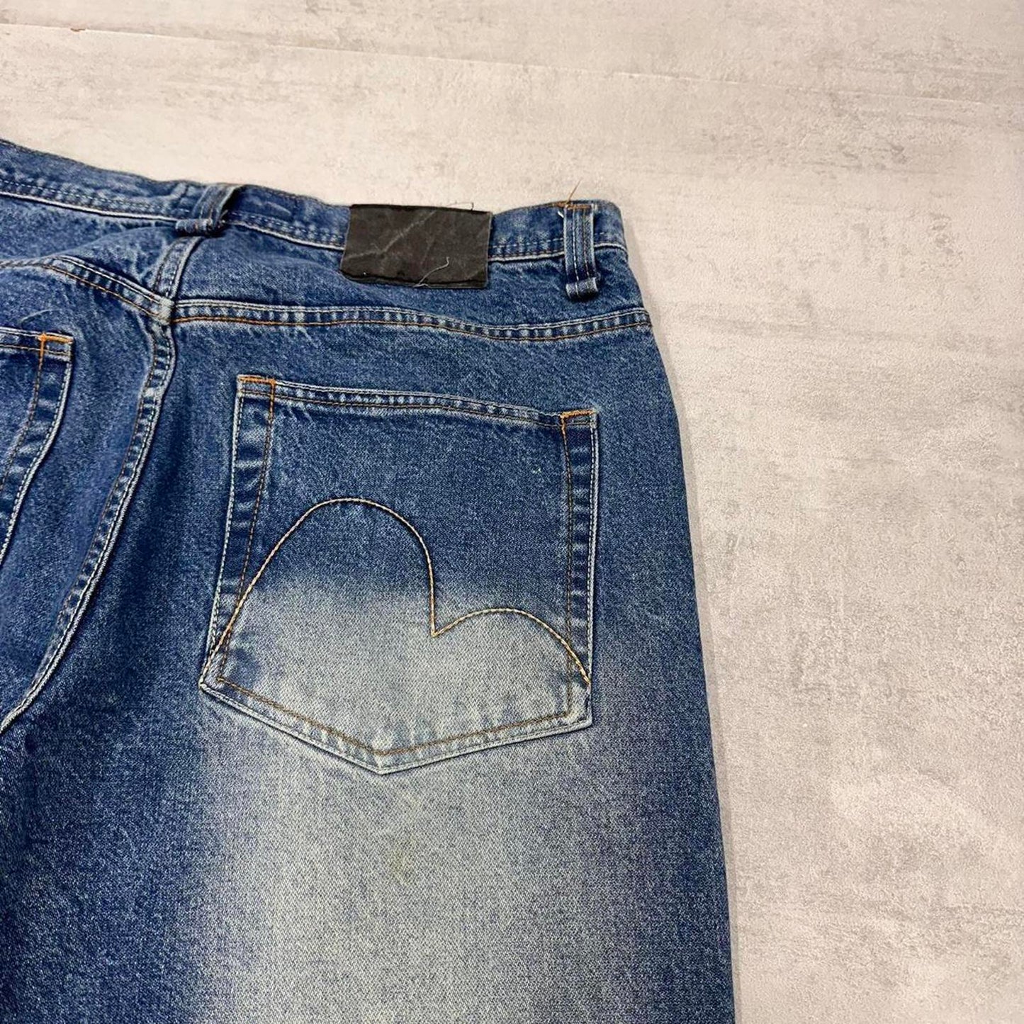 Baggy Qruel skate jeans W36 L32 loose blue denim skater jeans