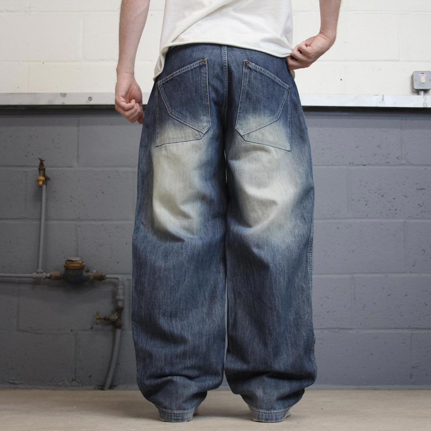 Baggy Tool jeans W34 L32 blue loose 90s thick denim wide leg y2k style skater jeans