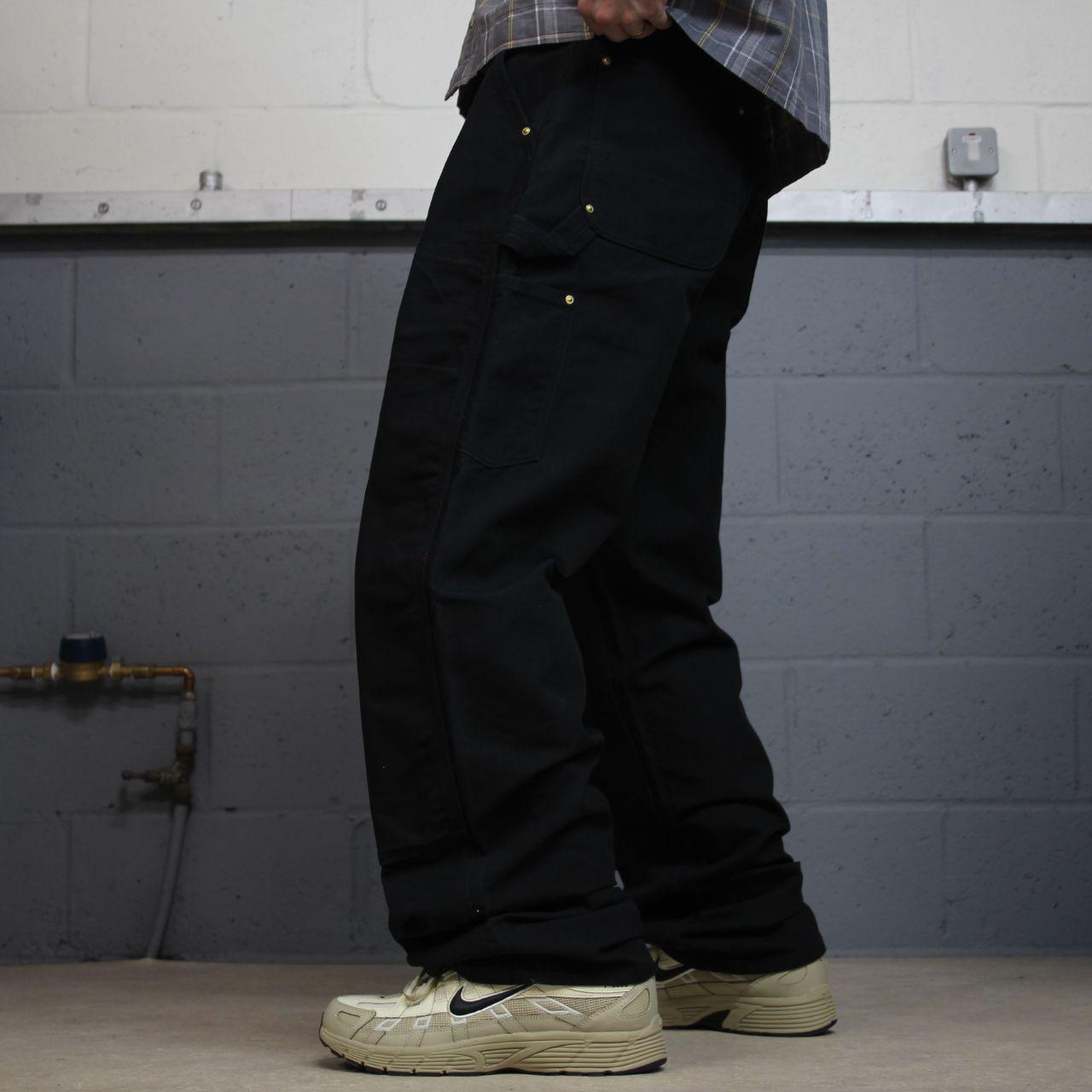 Carhartt double knee carpenter jeans y2k black Loose fit thick canvas skate cargo work pants