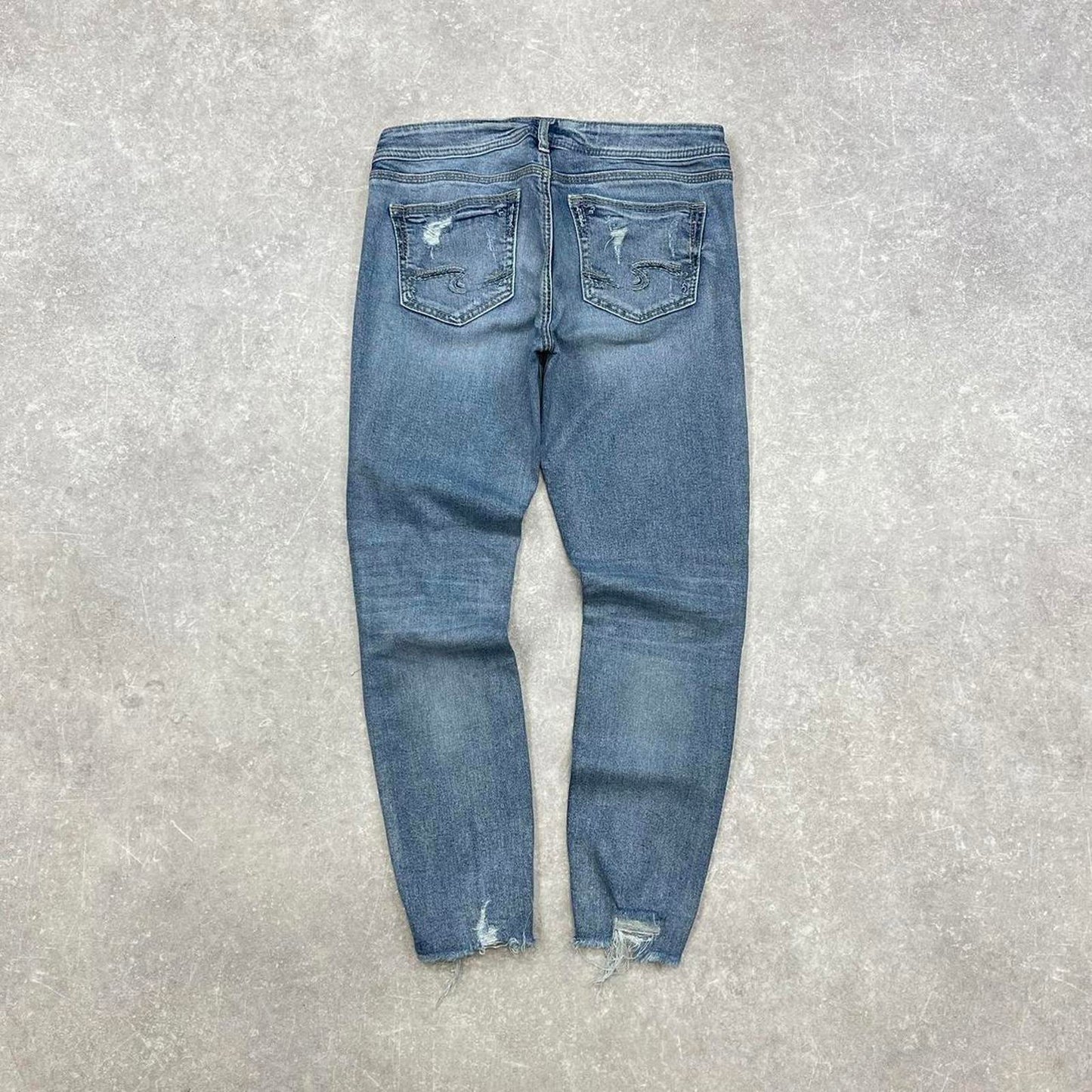 Blue embroidered Silver jeans W30L30 Skinny denim skate jeans embroidered designs