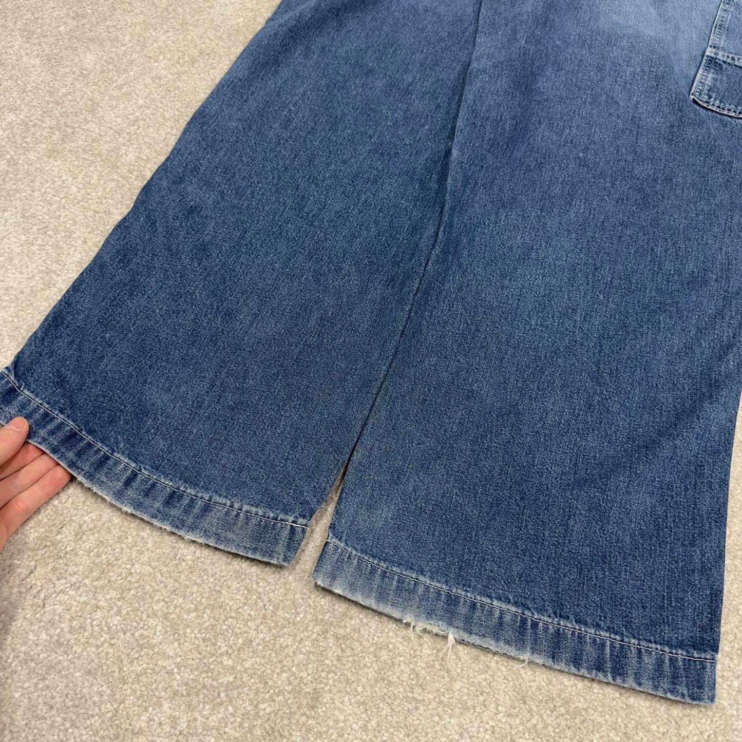 Vintage Y2K baggy carpenter jeans blue Loose wide-leg B.U.M Equipment denim skater style cargo pants