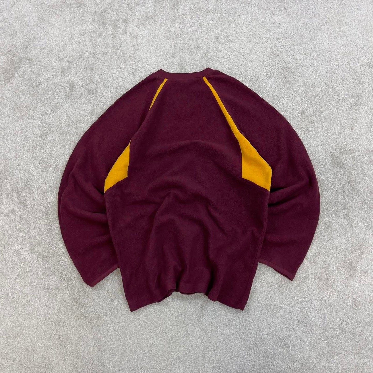 Burgundy Nike Team technical pullover fleece L women's embroidered swoosh logo Minnesota autumn y2k