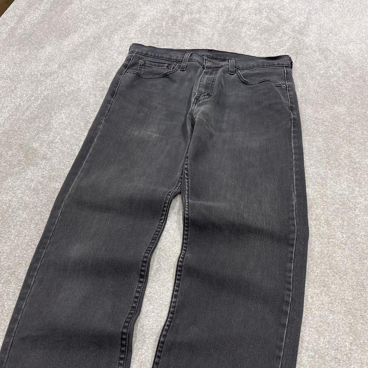 Y2k Levi's 505 jeans faded black Straight leg denim pants red tab logo