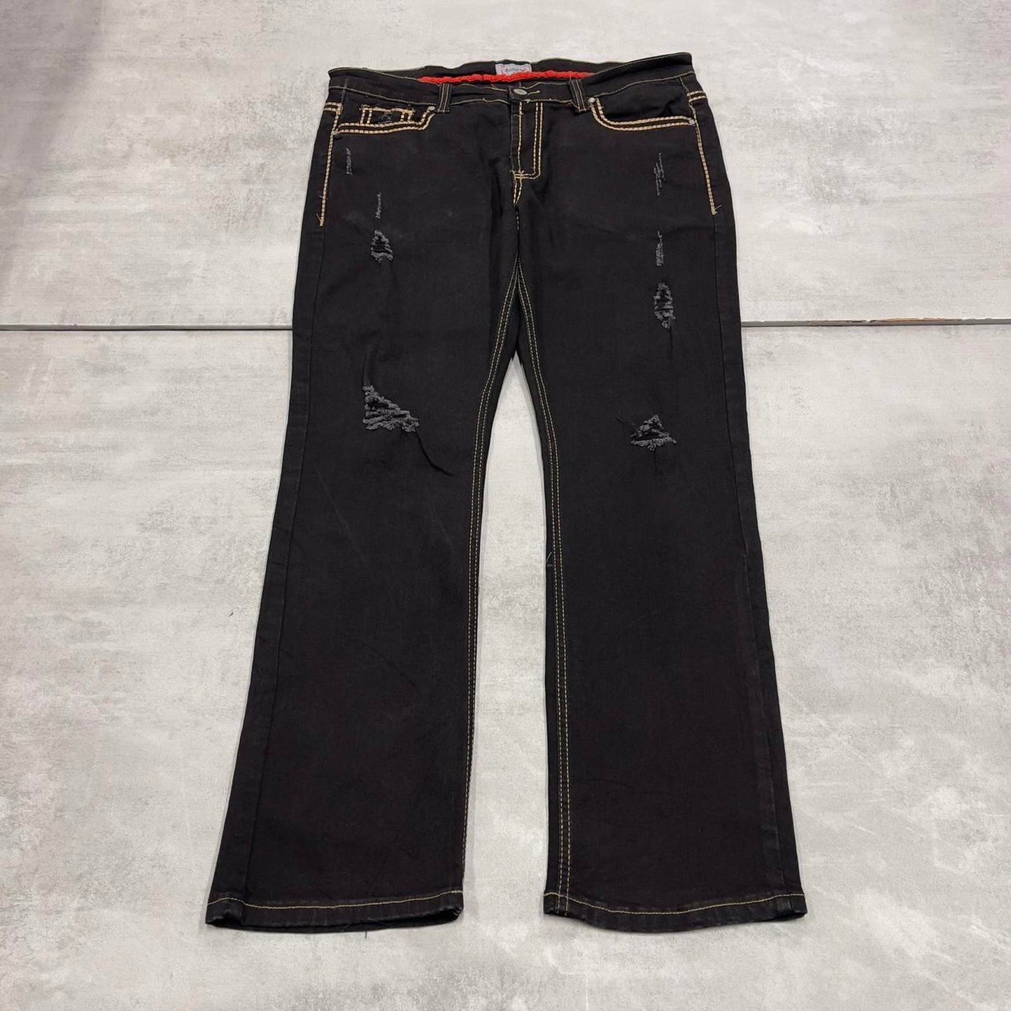 Black Ace of Diamond embroidered jeans W36L30