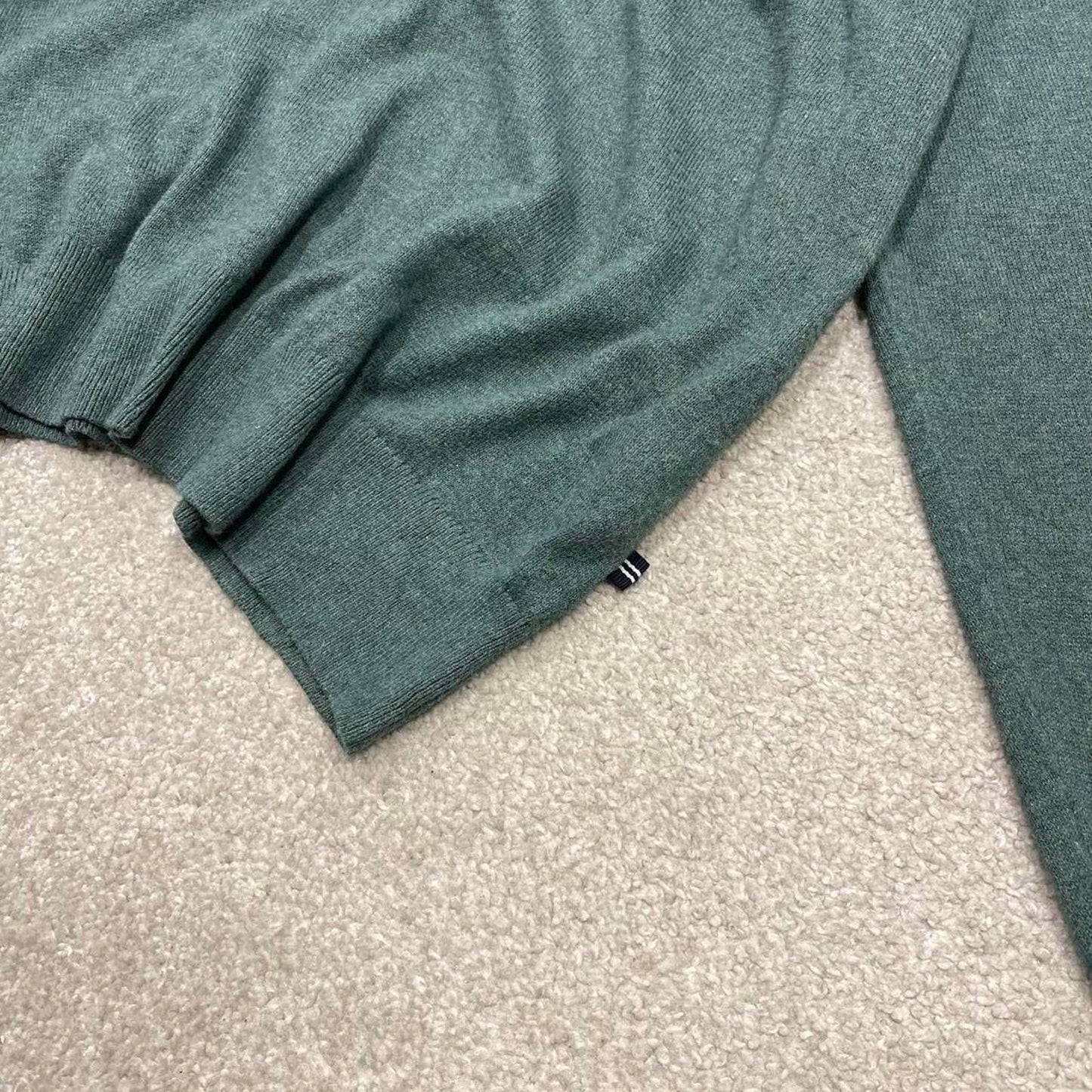 00s Nautica knit sweater jumper embroidered XL men's green knitted 1/4 zip pull over y2k 90s style