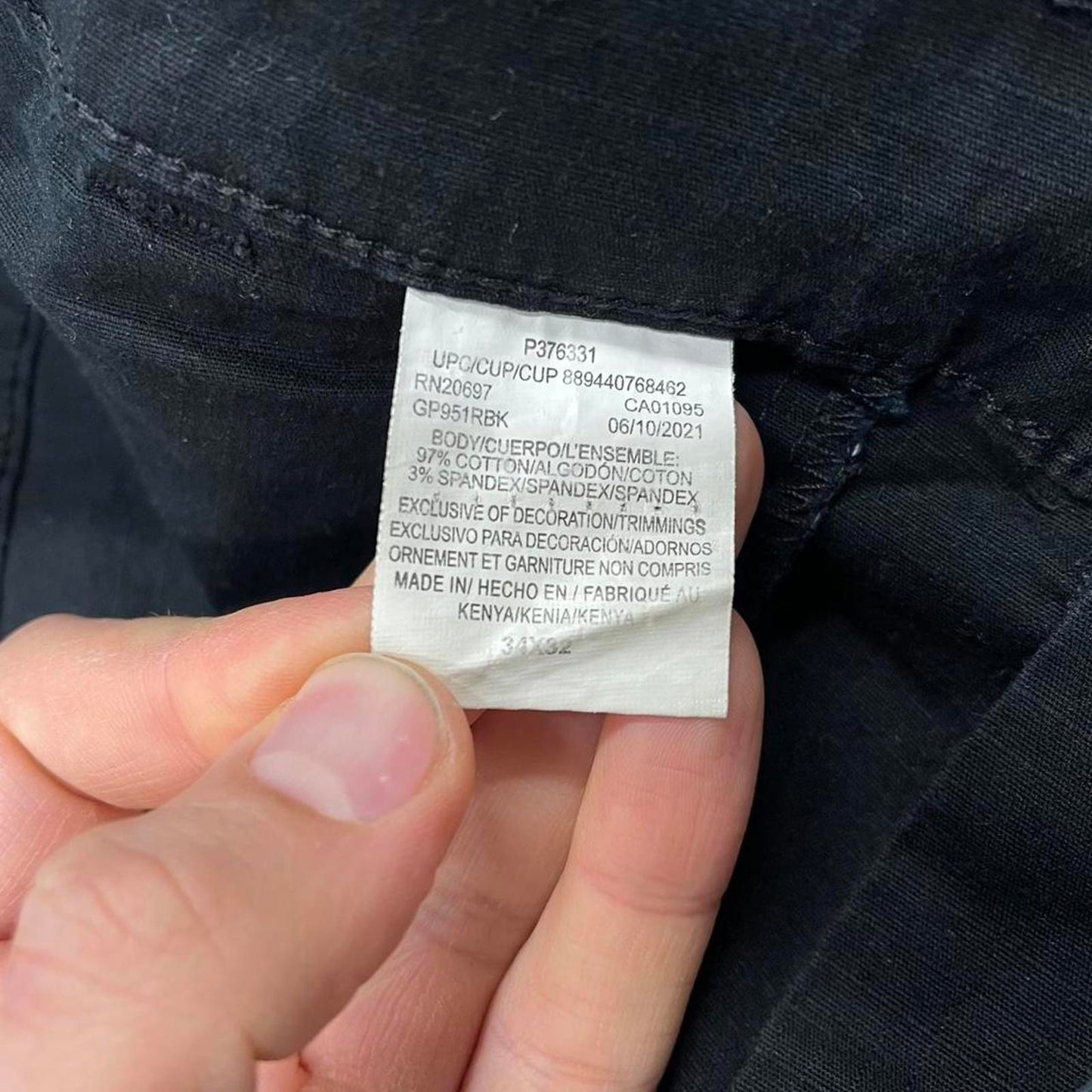 Y2k loose Dickies cargo pants black Lightweight floaty skate style work trousers