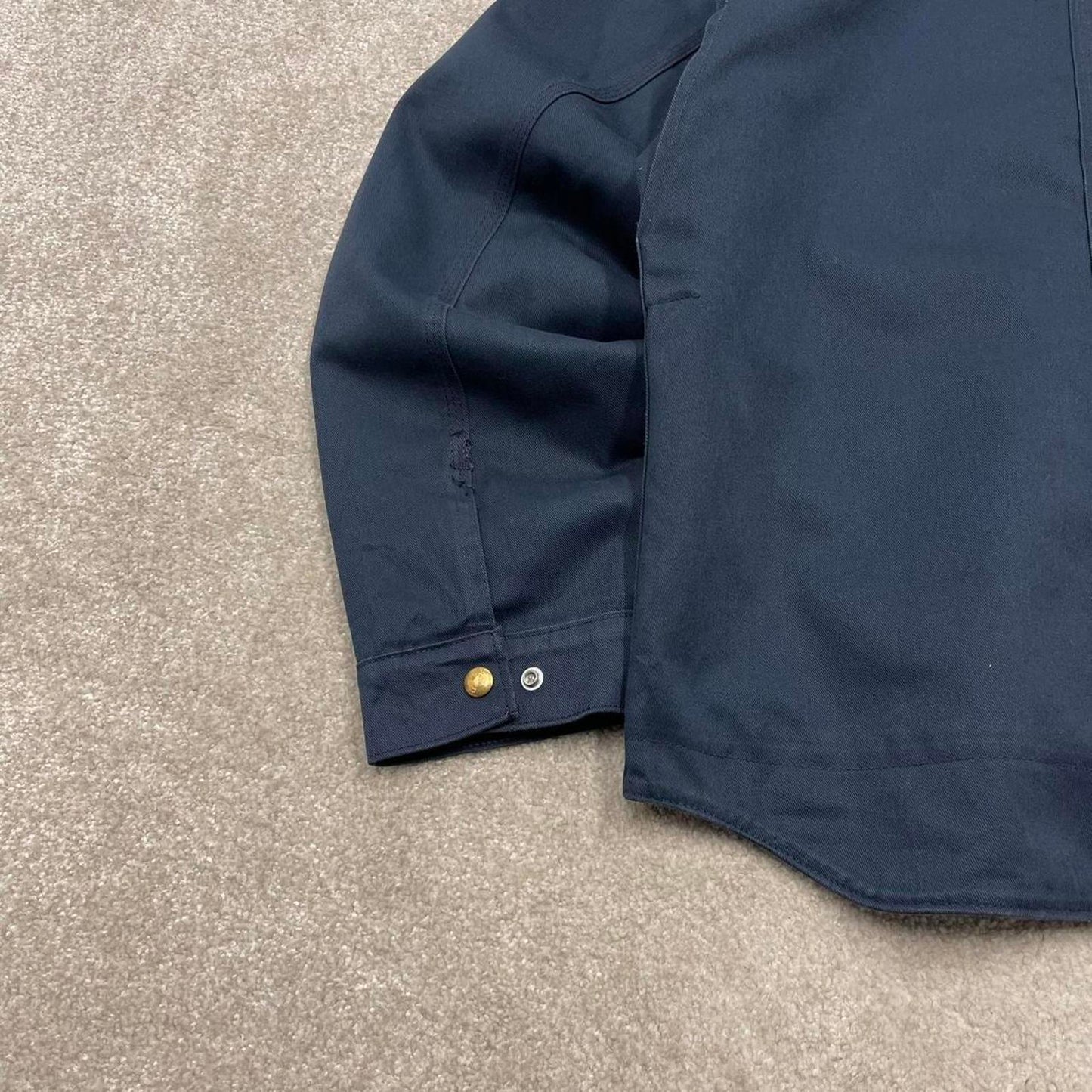 90s Carhartt hooded active jacket Medium navy bomber style American workwear coat