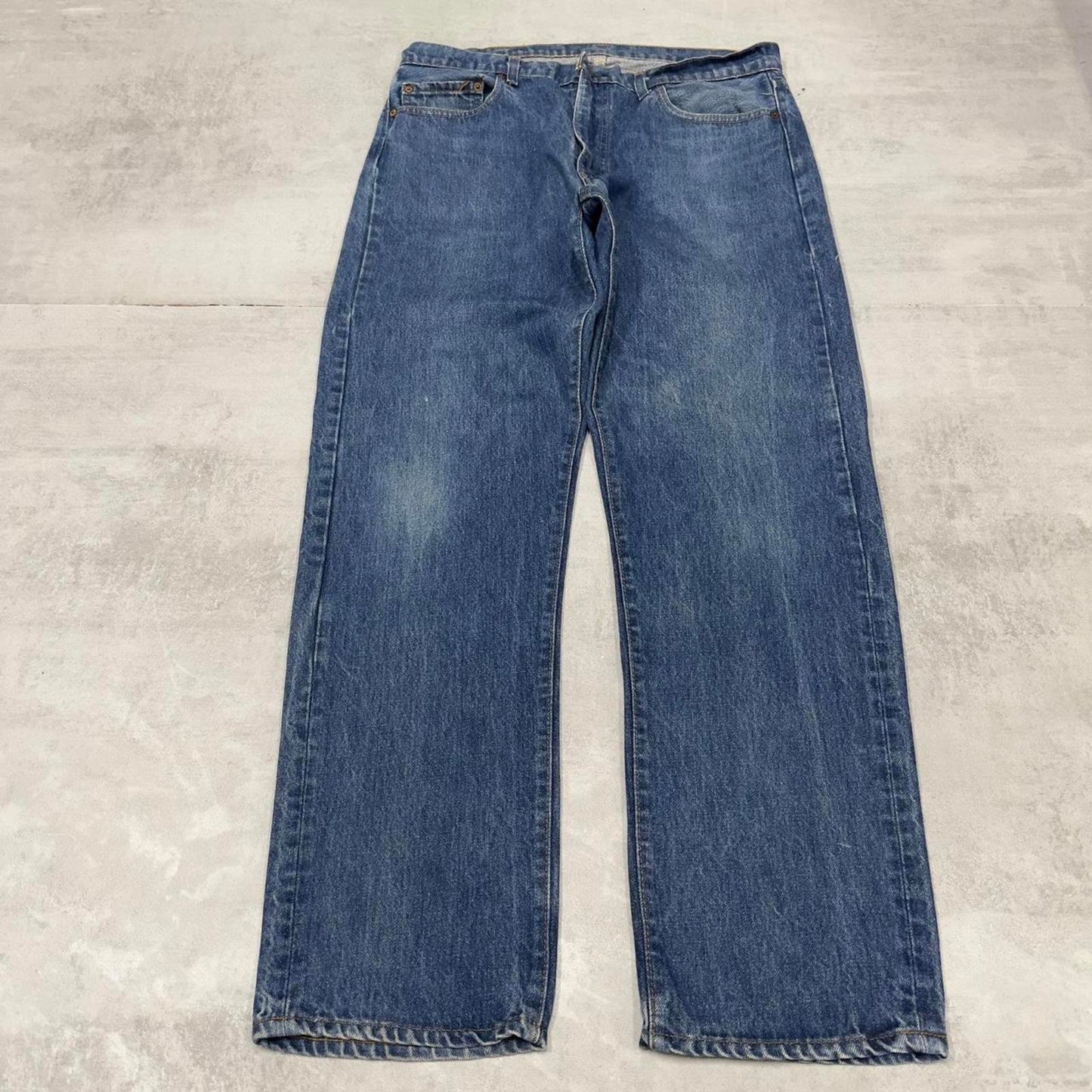 Blue Levis 505 jeans W36L30 loose straight leg y2k style pants red tab logo