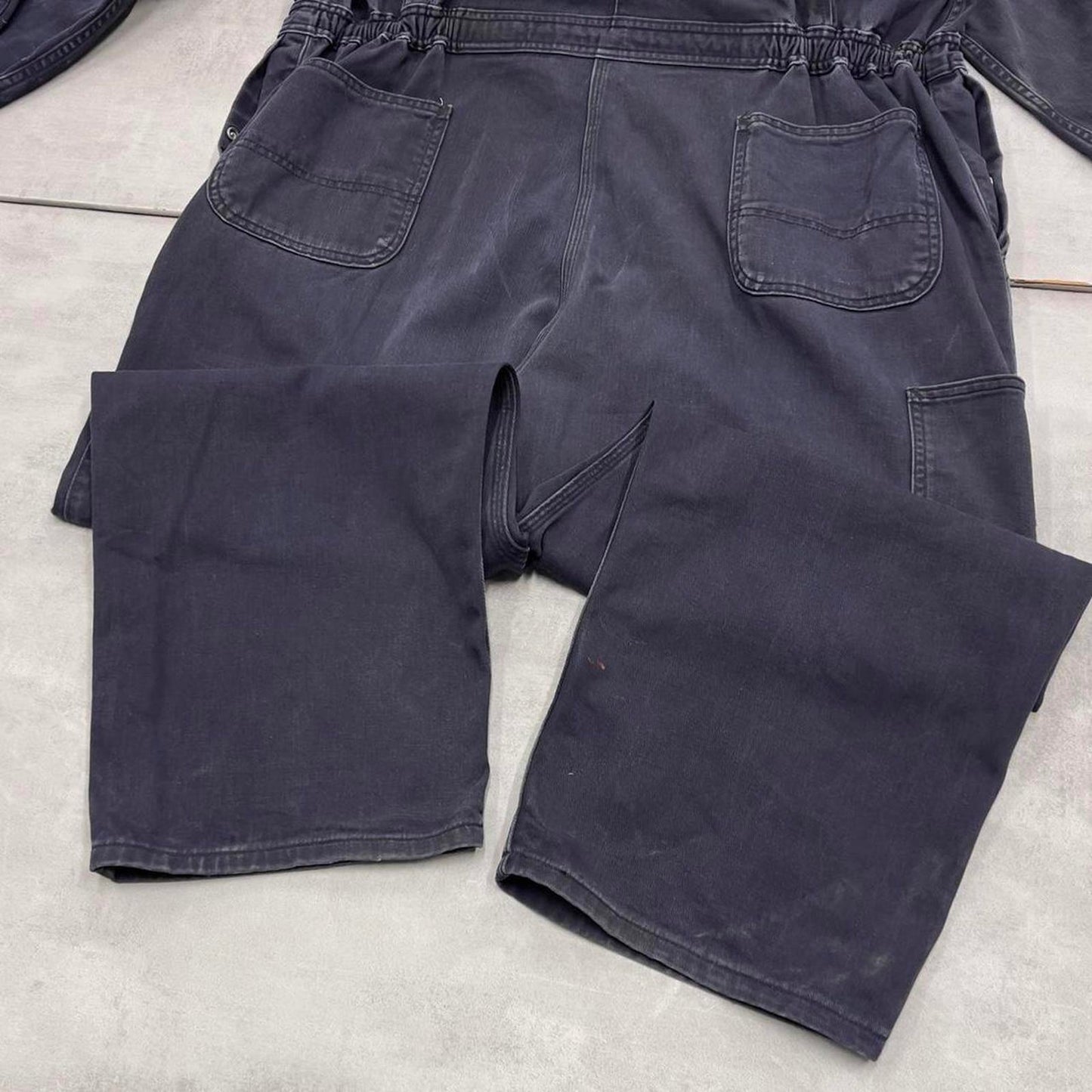 Navy Carhartt FR boilersuit 50 Short XL thick unlined fire resistant coveralls heavy duty workwear