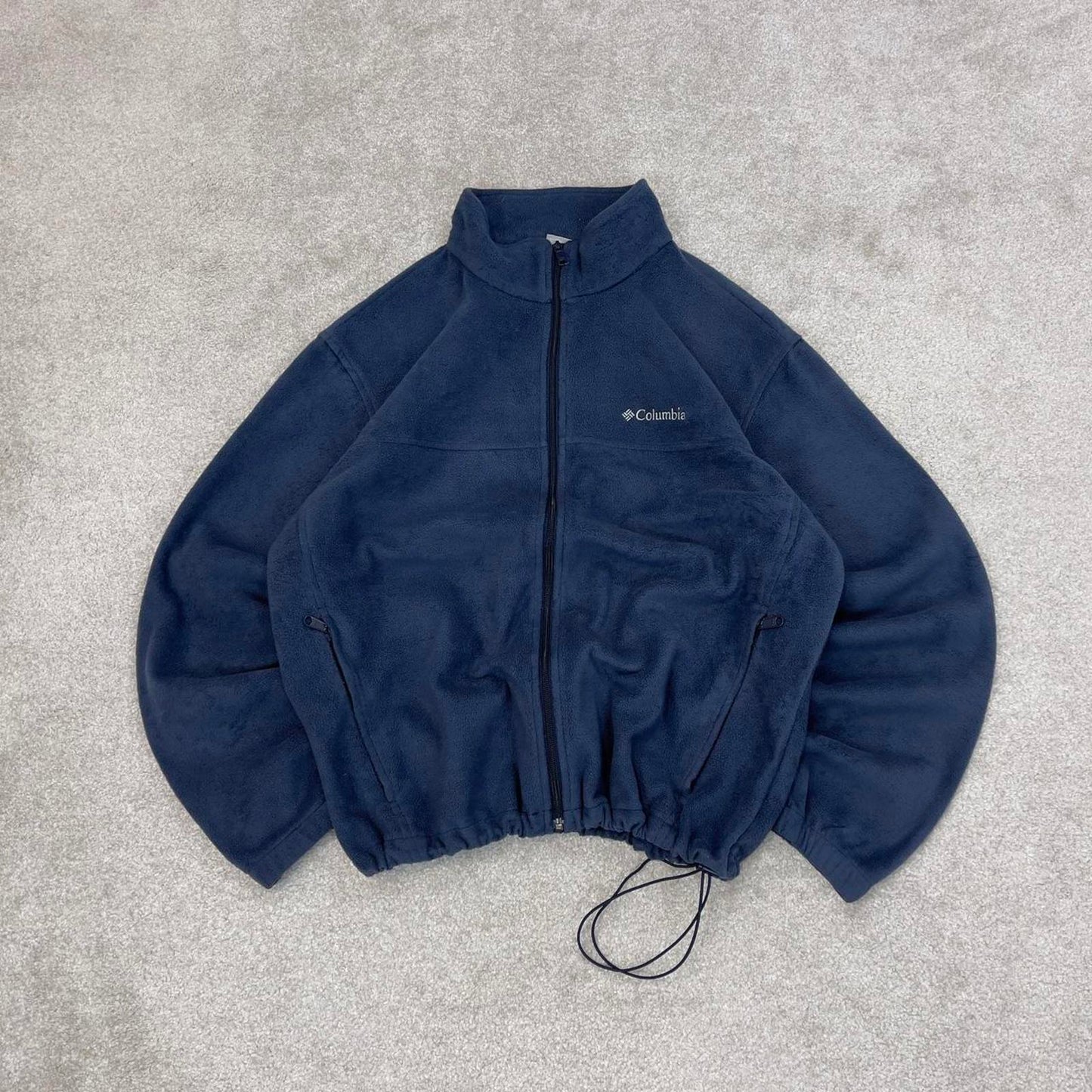Blue Columbia technical full zip fleece XL y2k style autumn adjustable waist