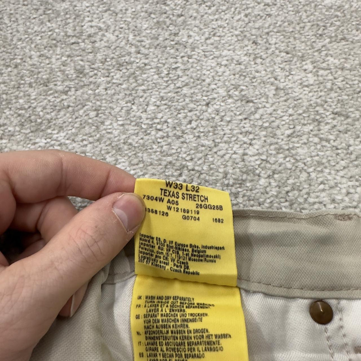 Wrangler straight leg stretch jeans y2k beige