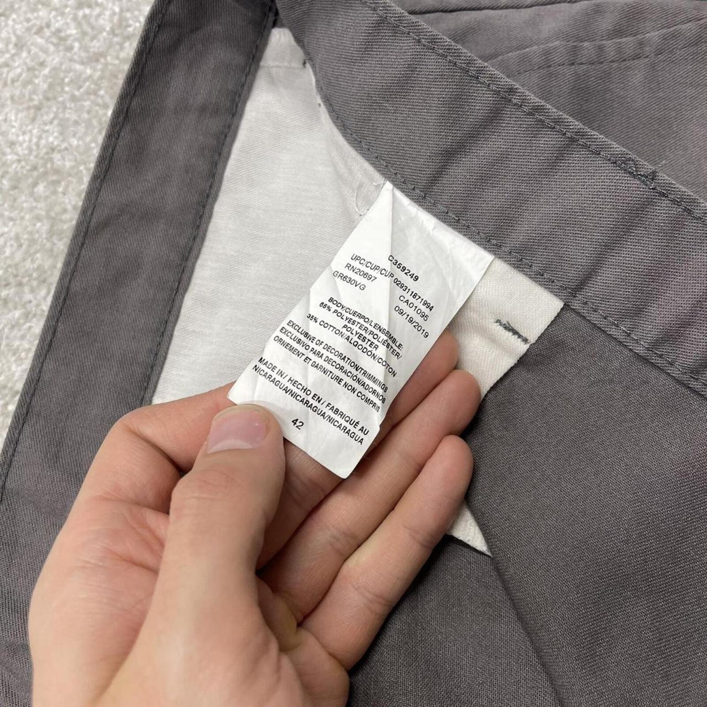Extra baggy Dickies shorts carpenter grey Twill chino skater style shorts wide long leg