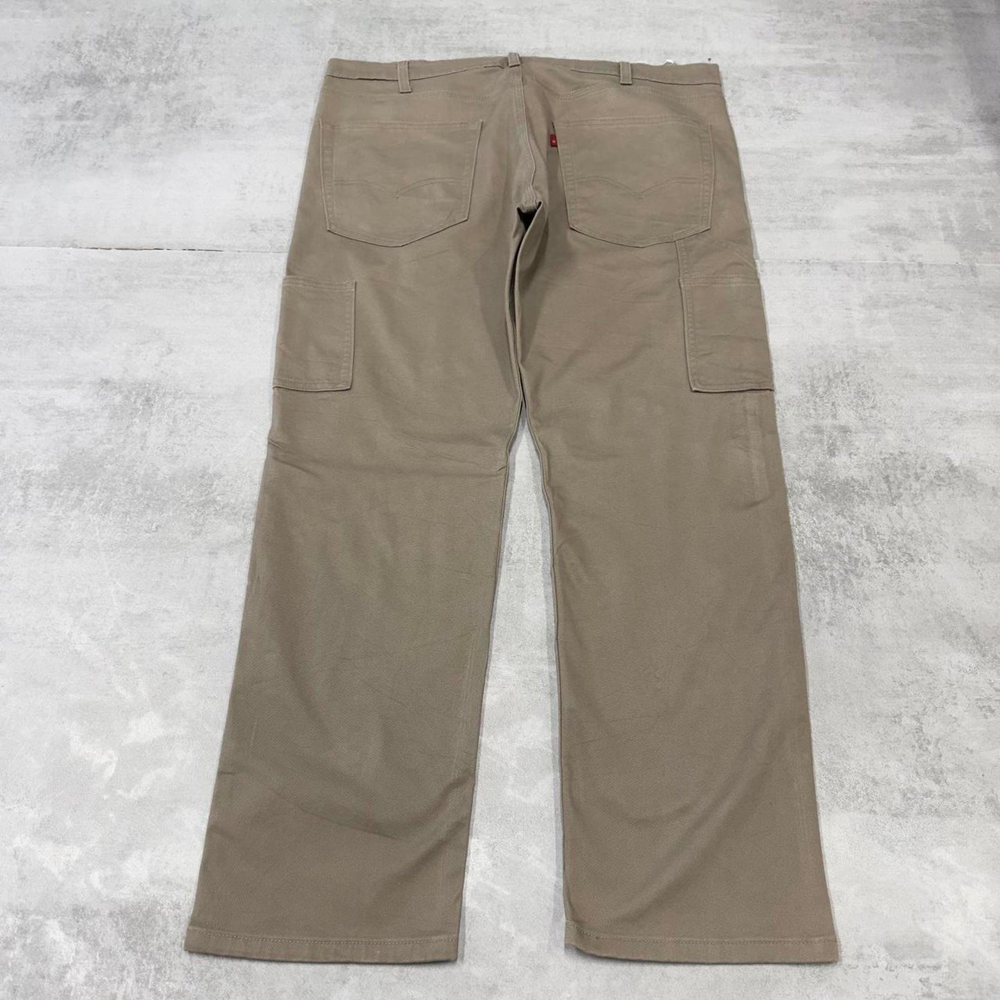 Beige Levis Carpenter Jeans W38L28 straight leg cargos red tab logo skater style