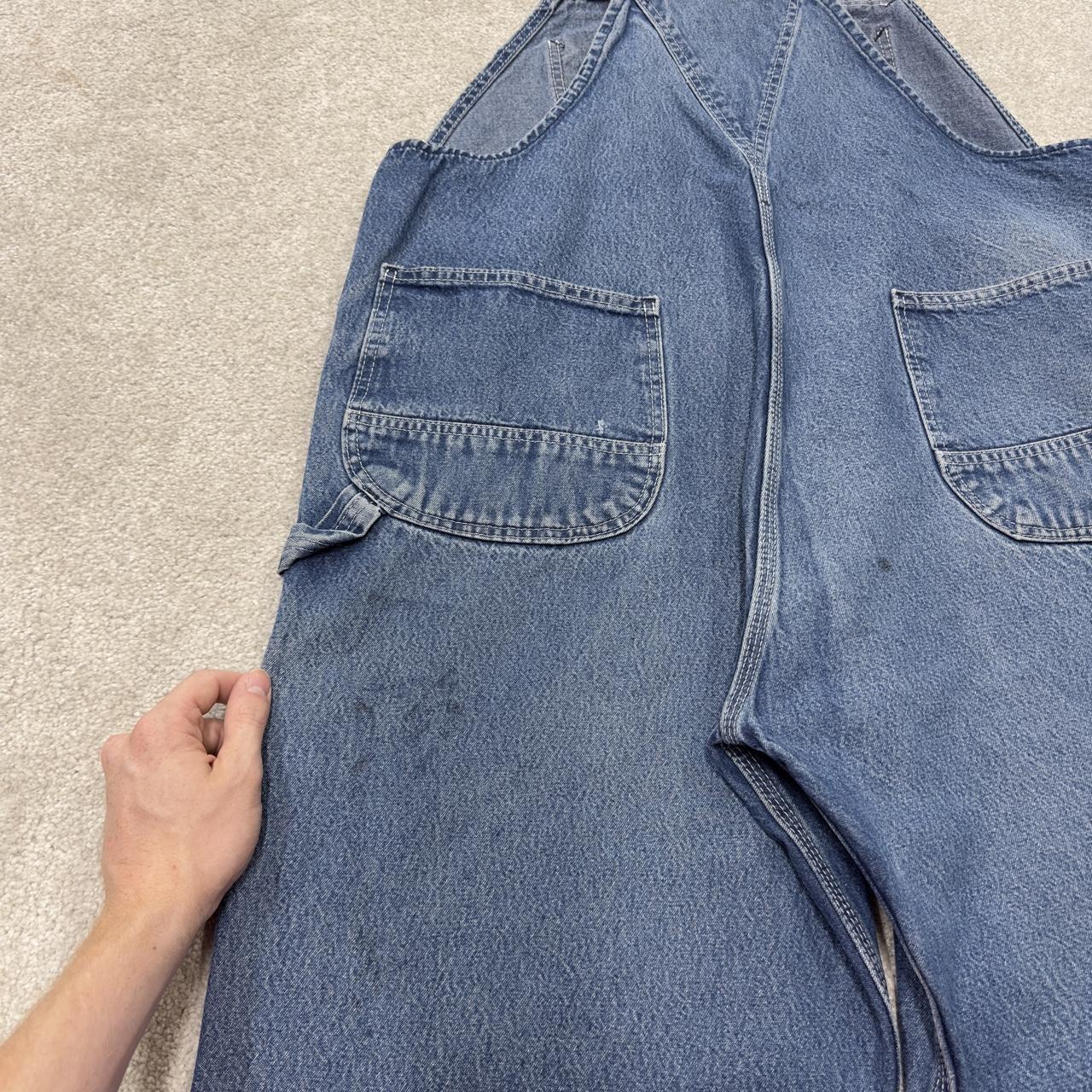 Vintage baggy dungarees 00s denim Key overalls blue 40x28