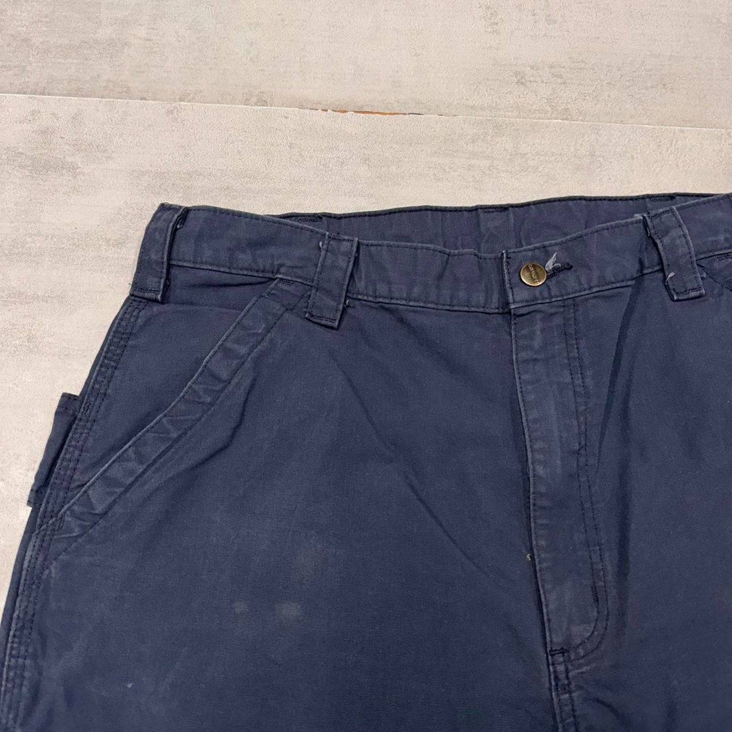 Baggy Carhartt carpenter pants W38L34 navy wide leg 90s style cargo trousers