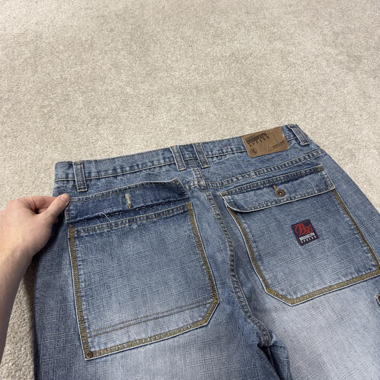 Extra baggy denim carpenter shorts y2k blue Brooklyn Xpress long wide leg summer jorts