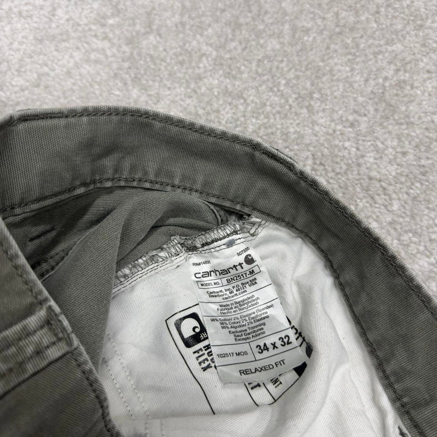 Vintage Y2K Carhartt carpenter jeans faded green Straight leg relaxed fit canvasy skate cargo pants