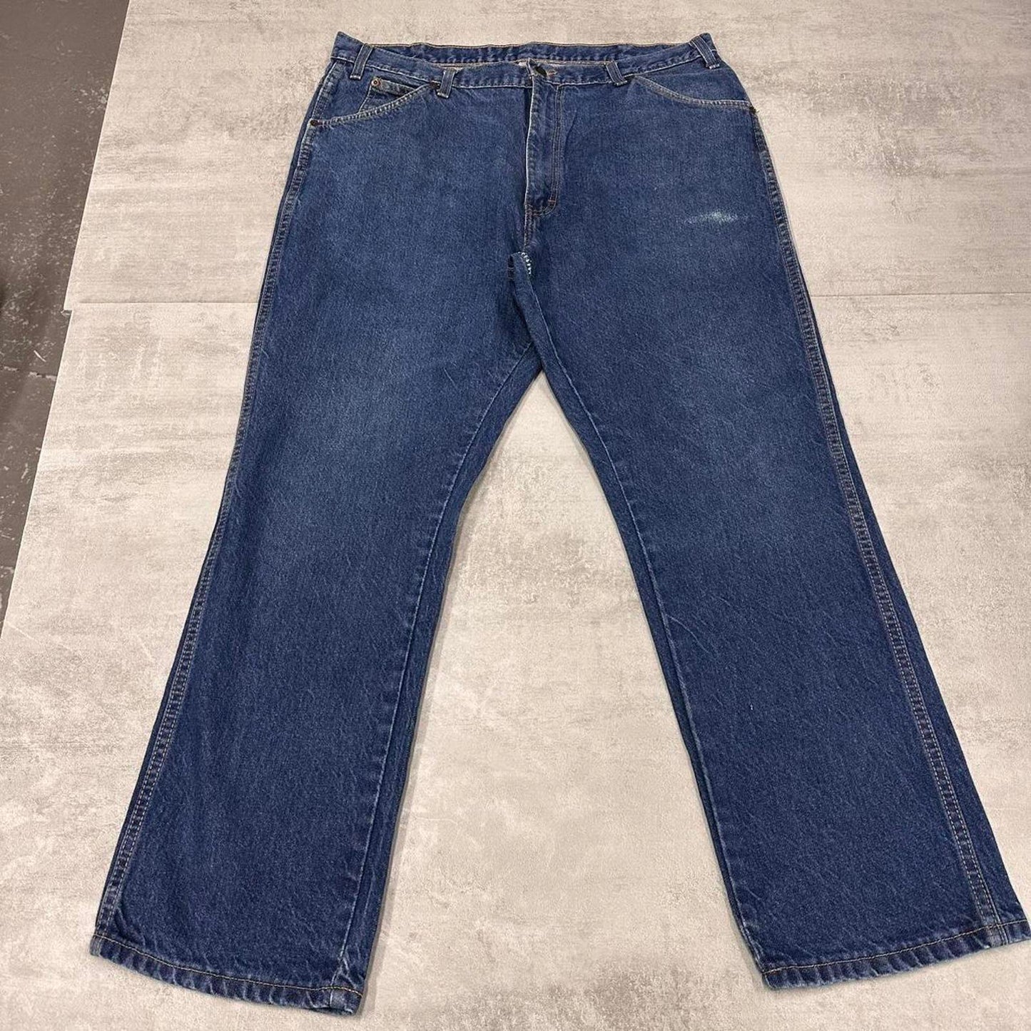 Blue Dickies jeans W38 loose denim 90s style skater jeans patch logo