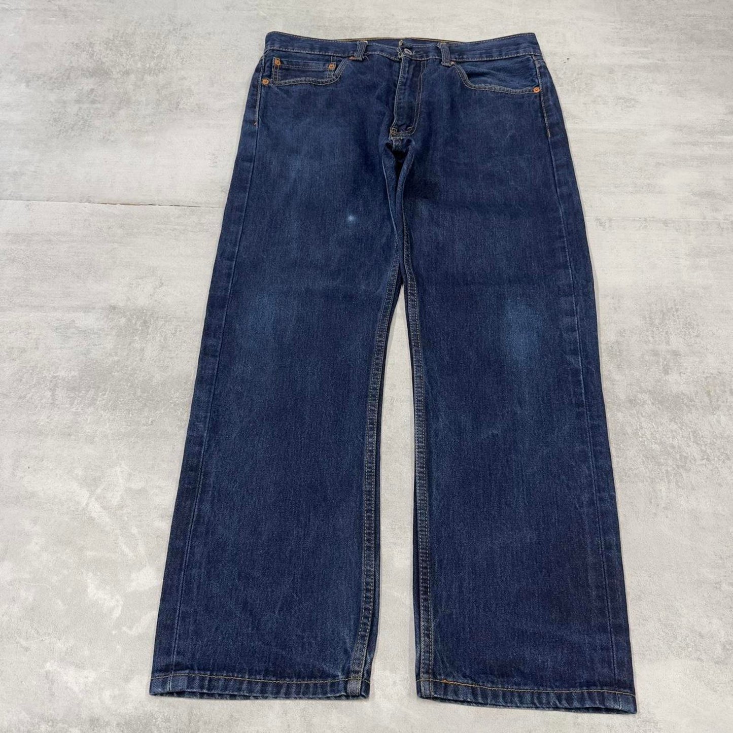 Blue Levis 505 jeans W36L30 blue loose straight leg y2k style pants red tab logo
