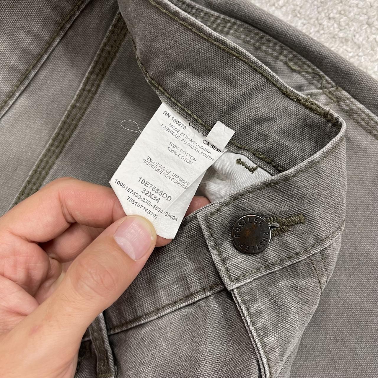 Rustler baggy carpenter jeans y2k loose fit grey 100% cotton canvas skater utility cargo pants
